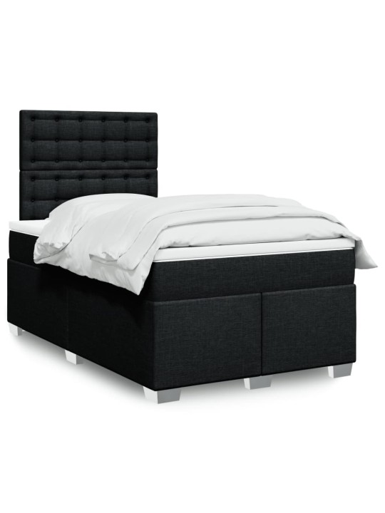 Box spring postel s matrací černá 120x190 cm textil