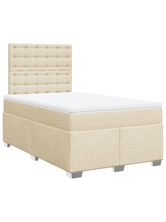 Box spring postel s matrací krémová 120x190 cm textil