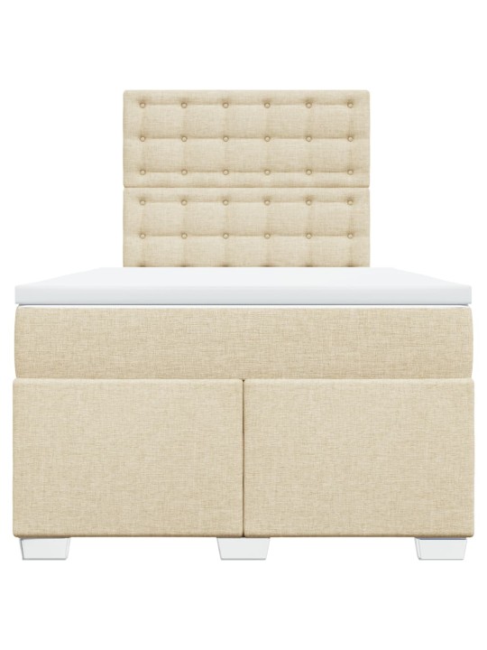 Box spring postel s matrací krémová 120x190 cm textil