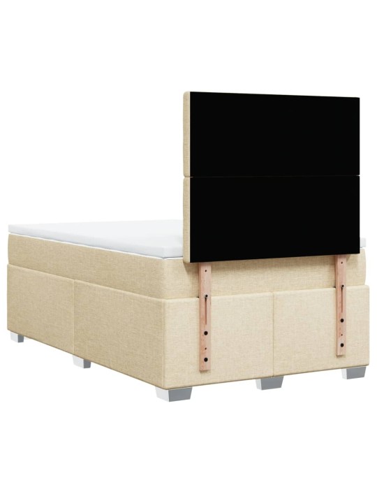 Box spring postel s matrací krémová 120x190 cm textil
