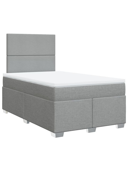 Box spring postel s matrací světle šedá 120 x 200 cm textil