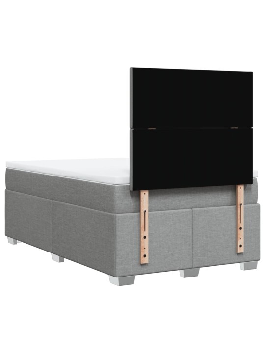 Box spring postel s matrací světle šedá 120 x 200 cm textil