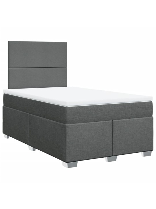 Box spring postel s matrací tmavě šedá 120x200 cm textil