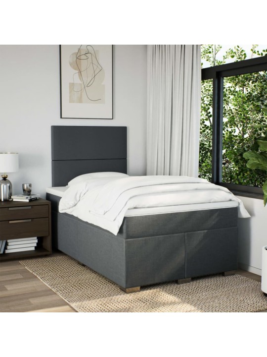 Box spring postel s matrací tmavě šedá 120x200 cm textil