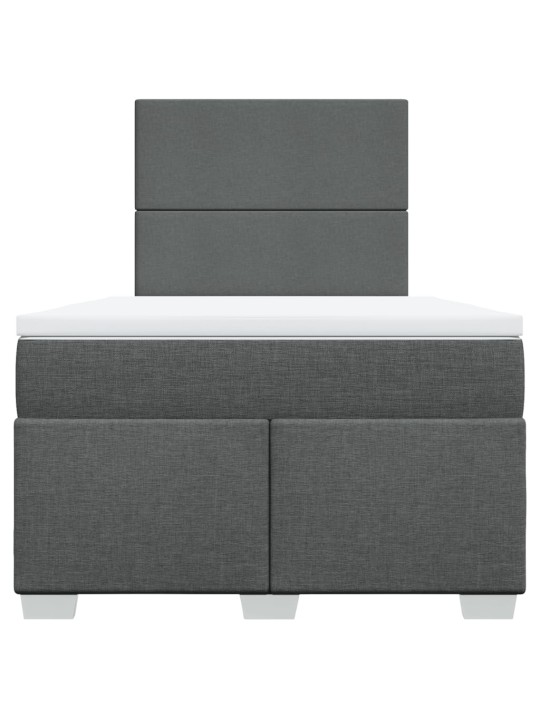 Box spring postel s matrací tmavě šedá 120x200 cm textil
