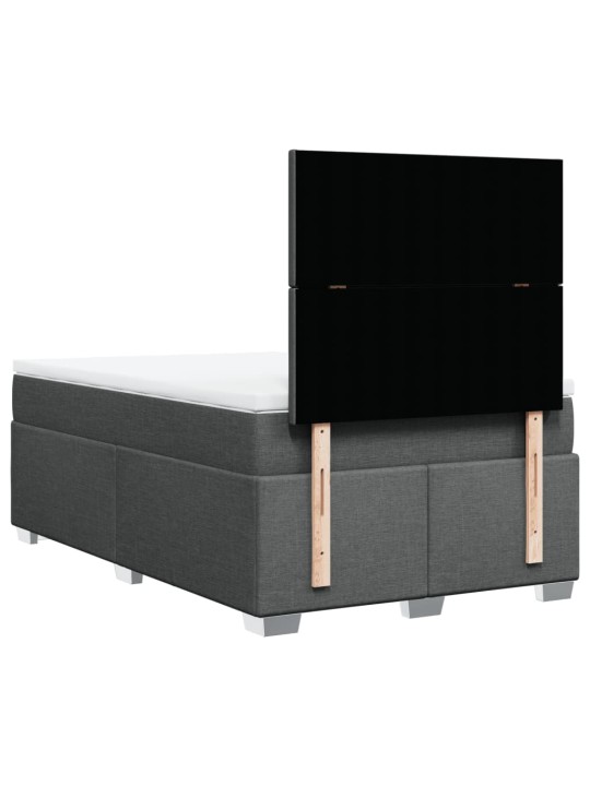 Box spring postel s matrací tmavě šedá 120x200 cm textil