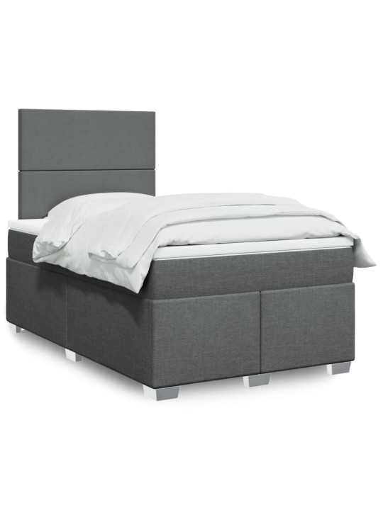 Box spring postel s matrací tmavě šedá 120x200 cm textil