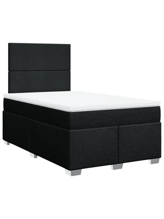 Box spring postel s matrací černá 120x200 cm textil