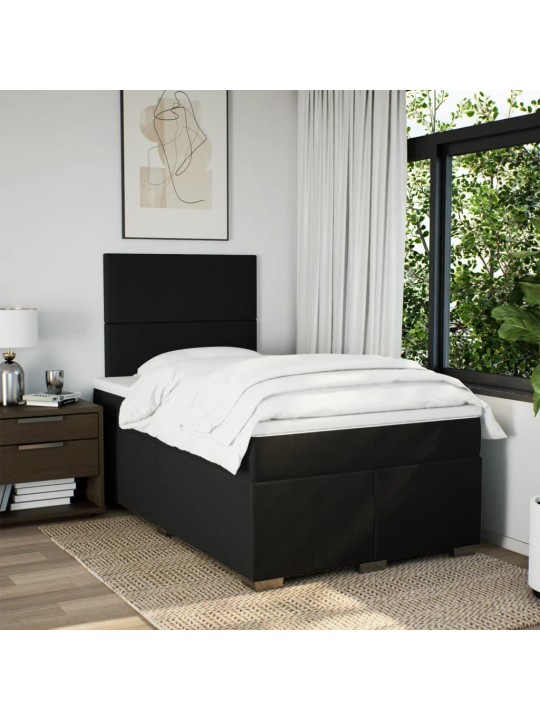 Box spring postel s matrací černá 120x200 cm textil