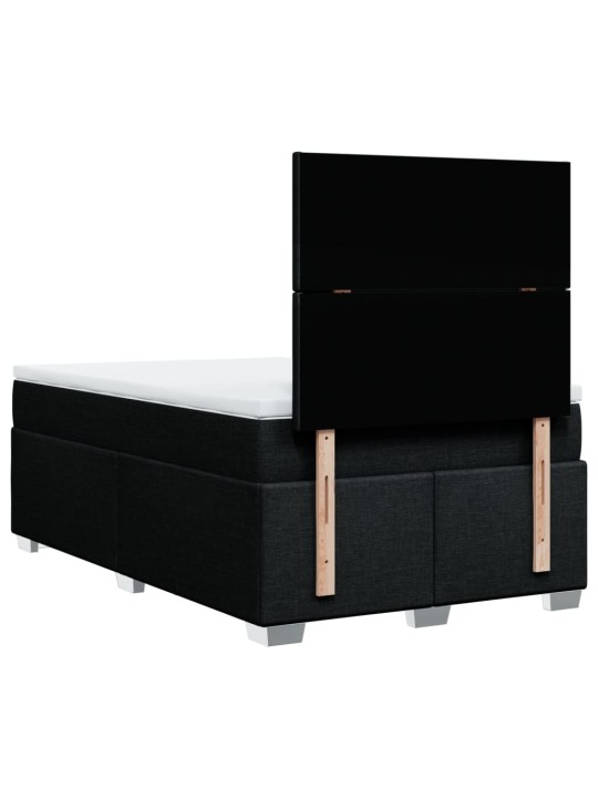 Box spring postel s matrací černá 120x200 cm textil