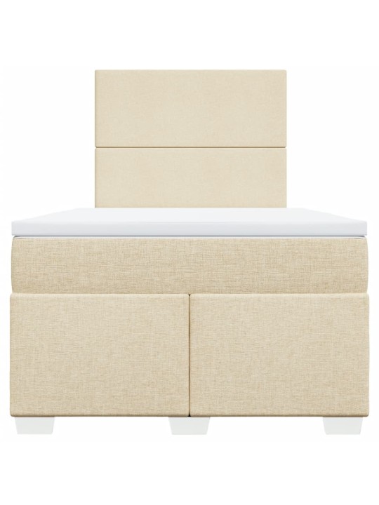 Box spring postel s matrací krémová 120x200 cm textil