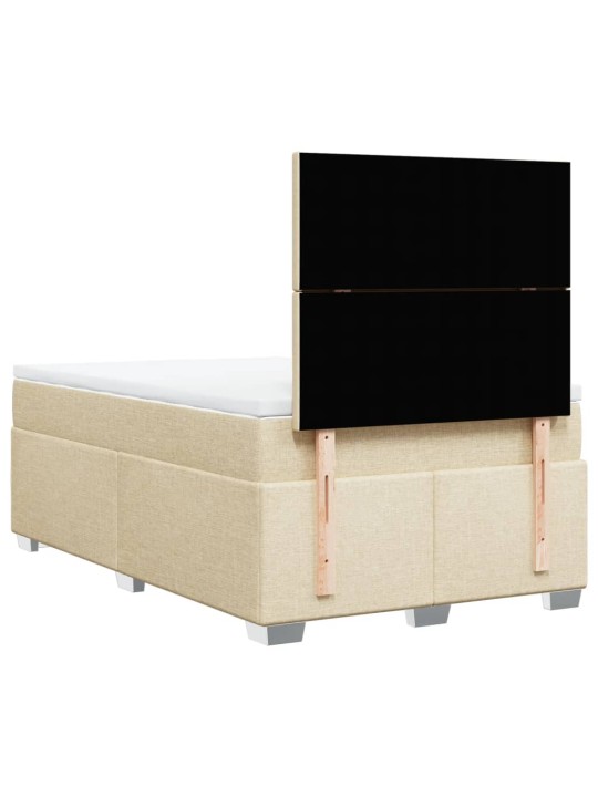 Box spring postel s matrací krémová 120x200 cm textil