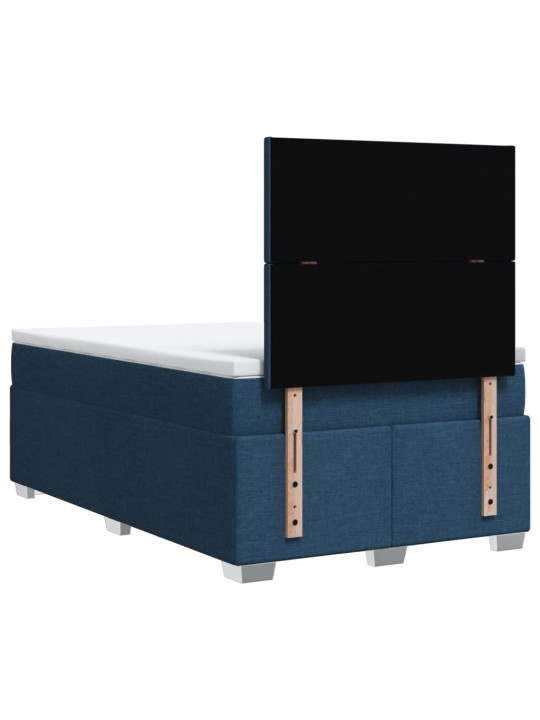 Box spring postel s matrací modrá 120x200 cm textil