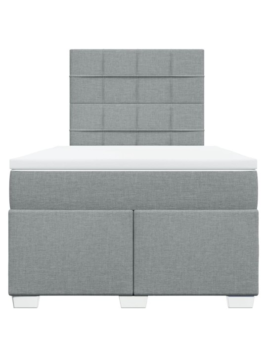 Box spring postel s matrací světle šedá 120 x 200 cm textil