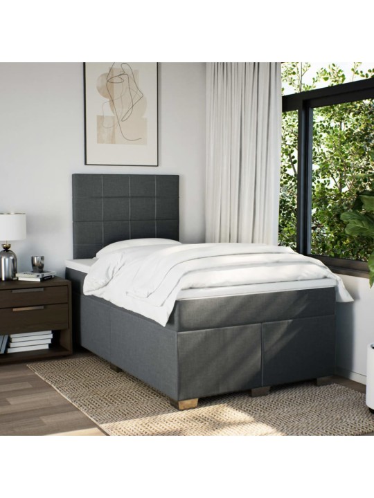 Box spring postel s matrací tmavě šedá 120x200 cm textil