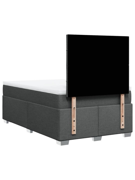 Box spring postel s matrací tmavě šedá 120x200 cm textil