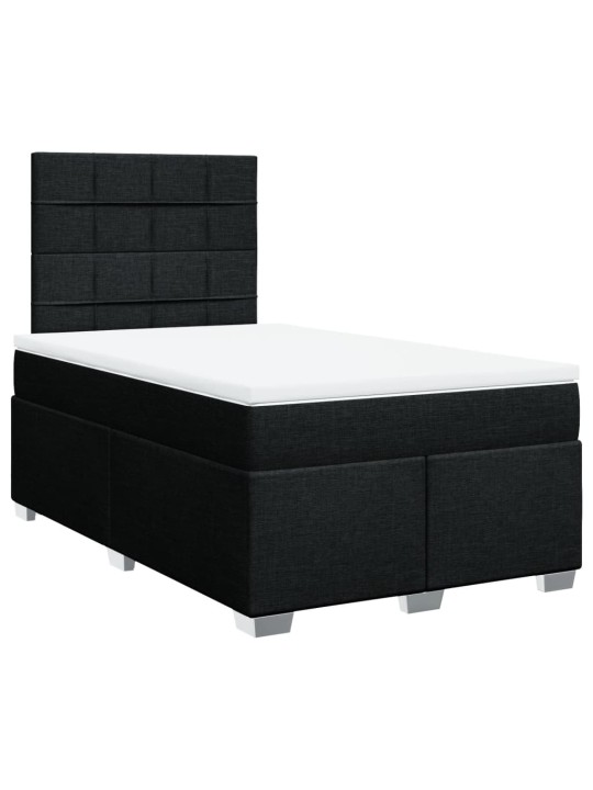 Box spring postel s matrací černá 120x200 cm textil