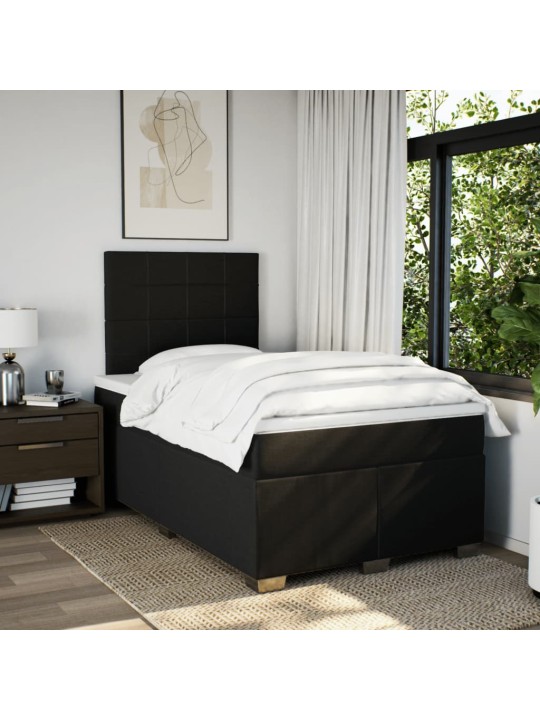 Box spring postel s matrací černá 120x200 cm textil