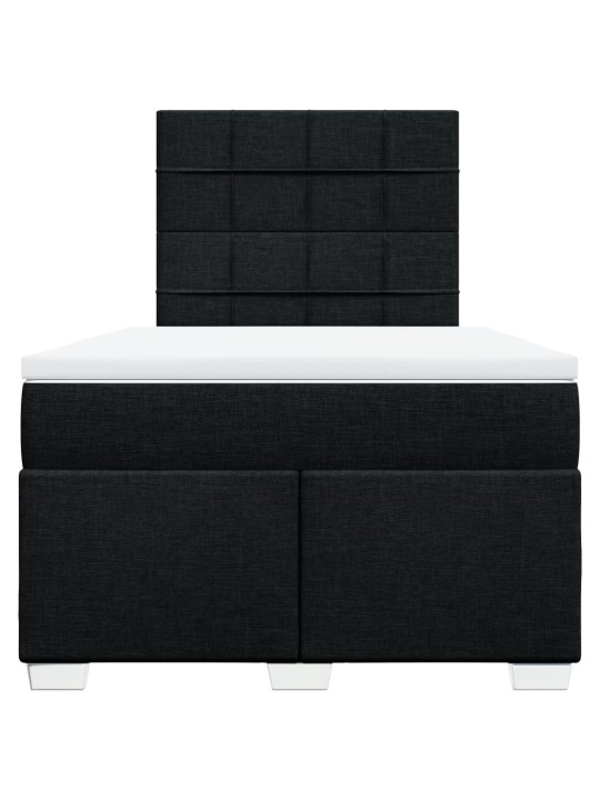 Box spring postel s matrací černá 120x200 cm textil
