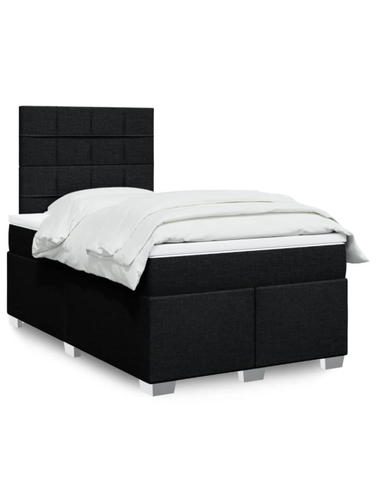 Box spring postel s matrací černá 120x200 cm textil