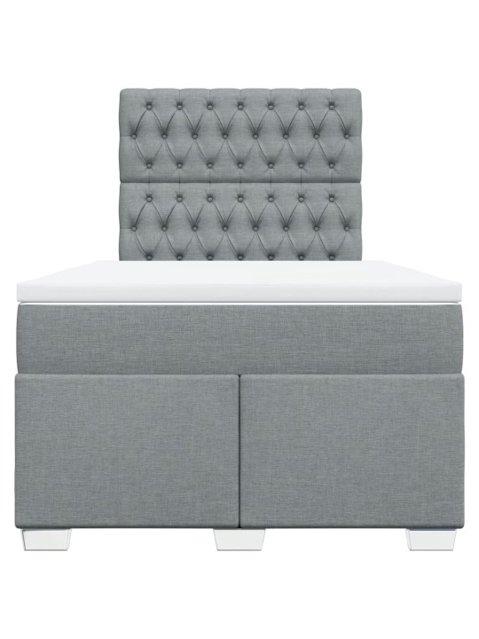 Box spring postel s matrací světle šedá 120 x 200 cm textil