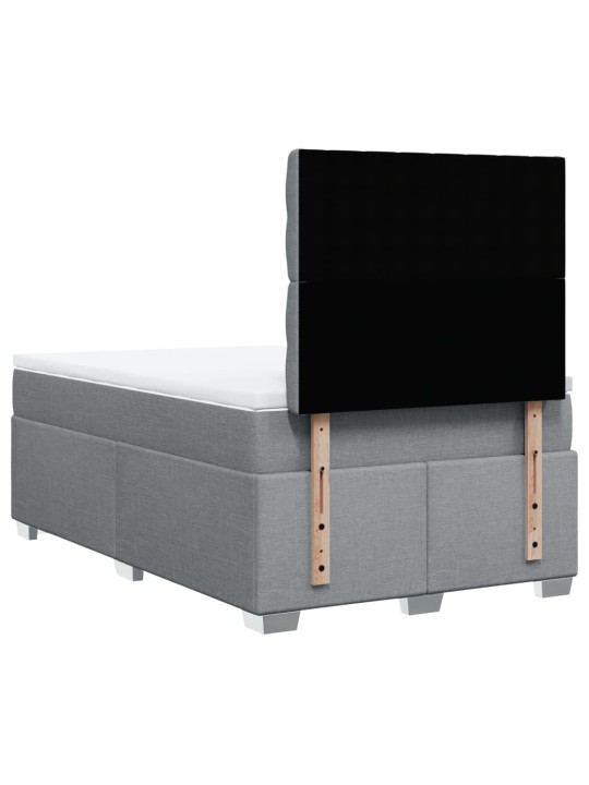 Box spring postel s matrací světle šedá 120 x 200 cm textil