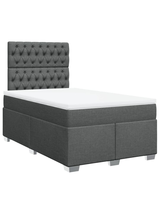 Box spring postel s matrací tmavě šedá 120x200 cm textil