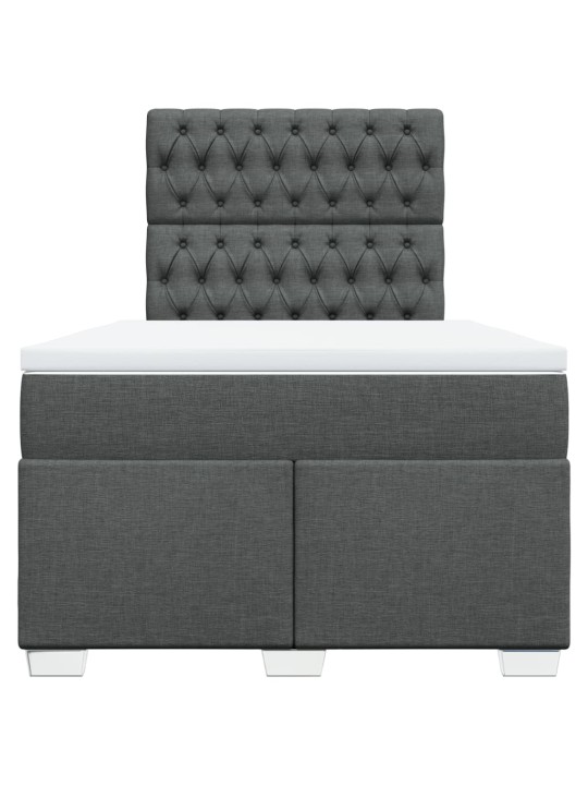 Box spring postel s matrací tmavě šedá 120x200 cm textil