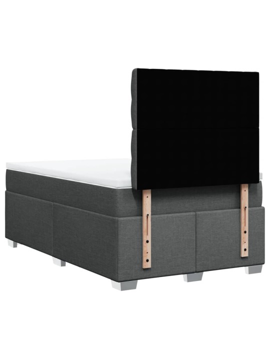 Box spring postel s matrací tmavě šedá 120x200 cm textil