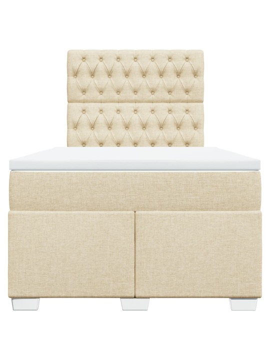 Box spring postel s matrací krémová 120x200 cm textil