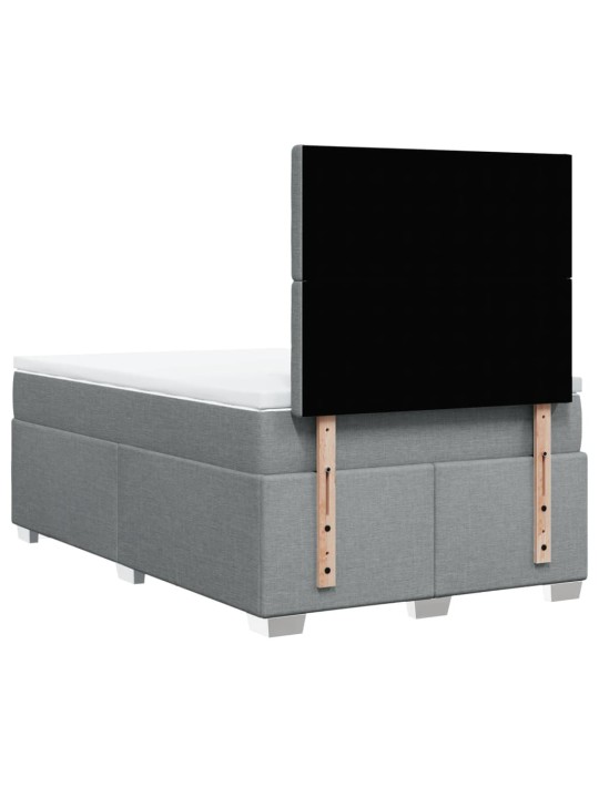 Box spring postel s matrací světle šedá 120 x 200 cm textil