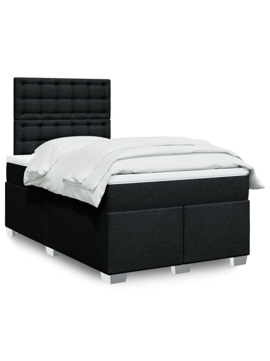 Box spring postel s matrací černá 120x200 cm textil