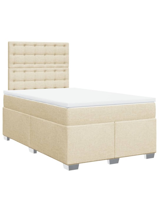 Box spring postel s matrací krémová 120x200 cm textil