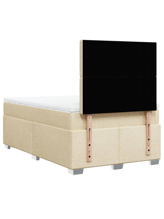 Box spring postel s matrací krémová 120x200 cm textil