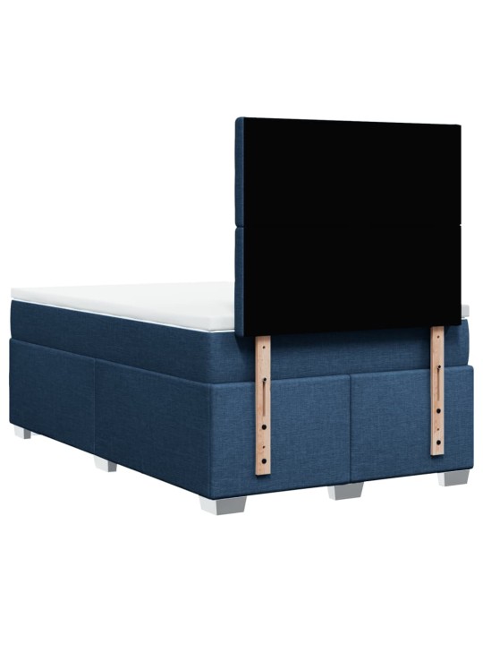 Box spring postel s matrací modrá 120x200 cm textil