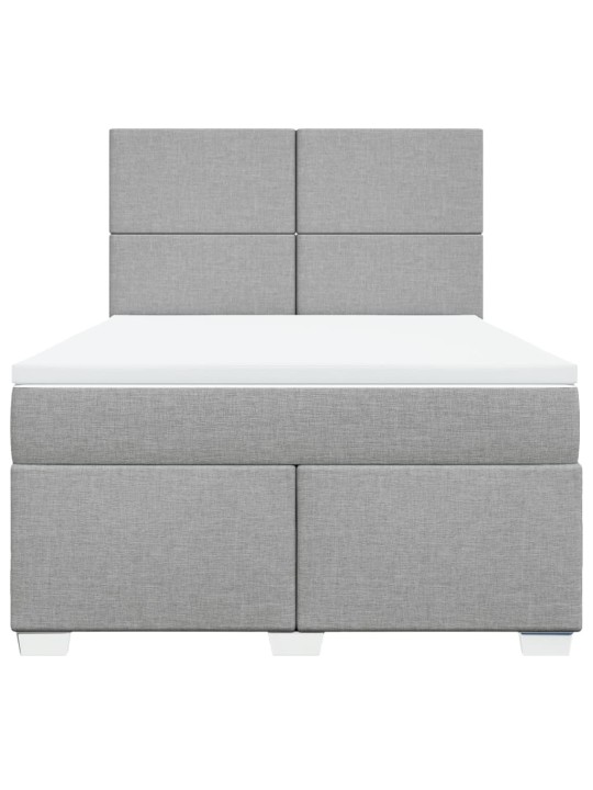 Box spring postel s matrací světle šedá 140 x 190 cm textil