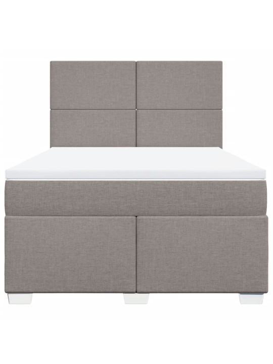 Box spring postel s matrací taupe 140x190 cm textil