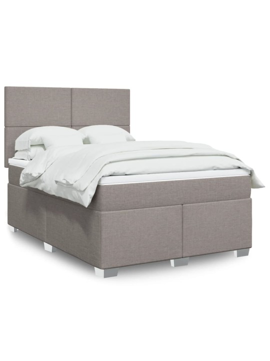 Box spring postel s matrací taupe 140x190 cm textil