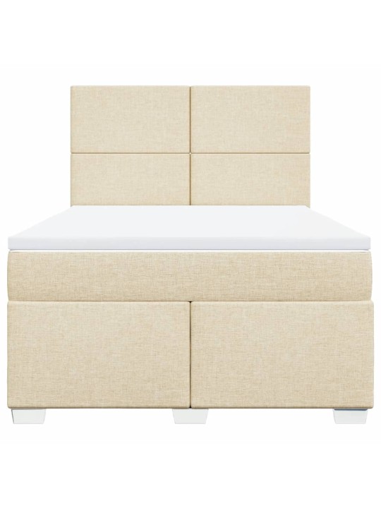 Box spring postel s matrací krémová 140x190 cm textil