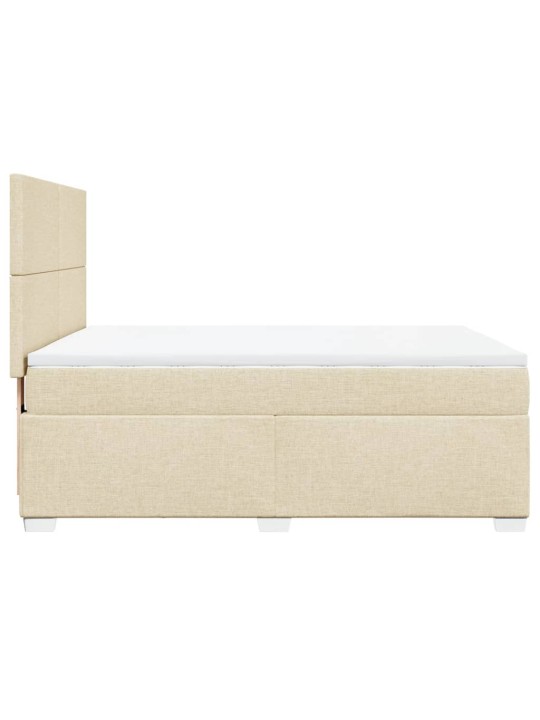 Box spring postel s matrací krémová 140x190 cm textil