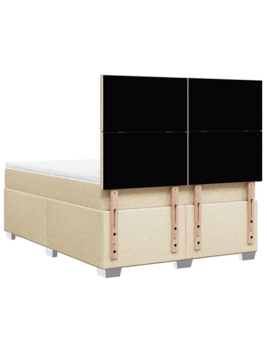Box spring postel s matrací krémová 140x190 cm textil