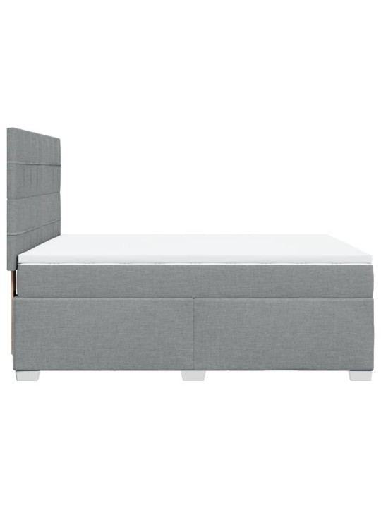 Box spring postel s matrací světle šedá 140 x 190 cm textil