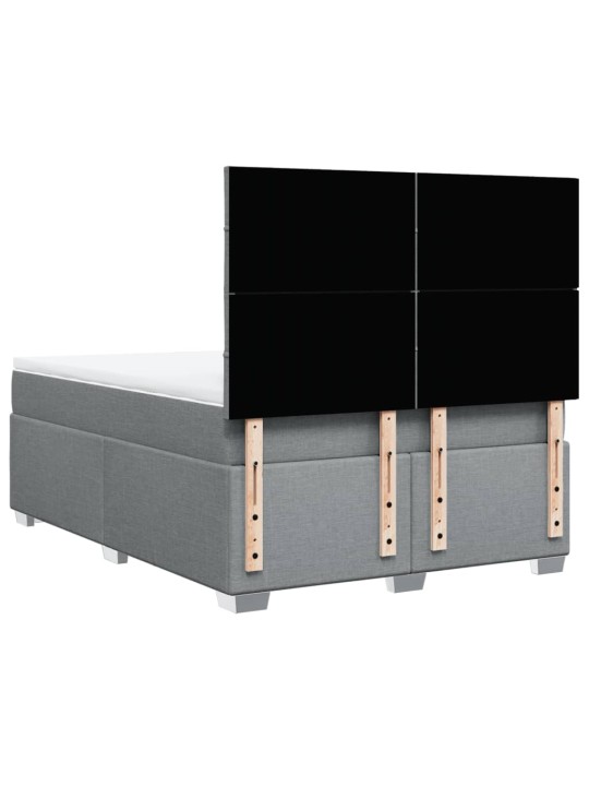 Box spring postel s matrací světle šedá 140 x 190 cm textil
