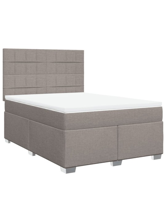 Box spring postel s matrací taupe 140x190 cm textil