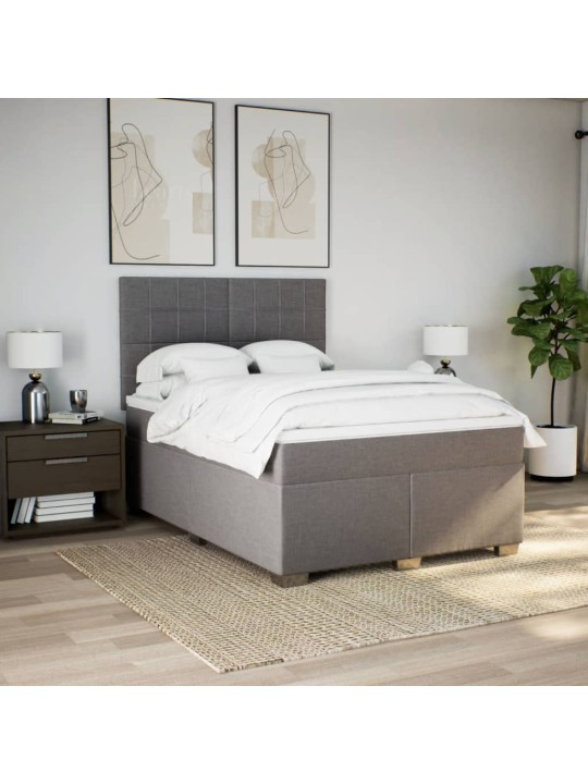 Box spring postel s matrací taupe 140x190 cm textil