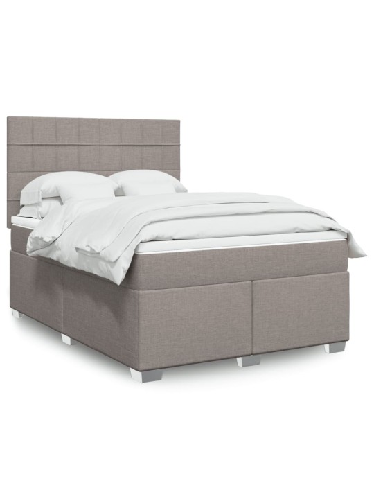 Box spring postel s matrací taupe 140x190 cm textil