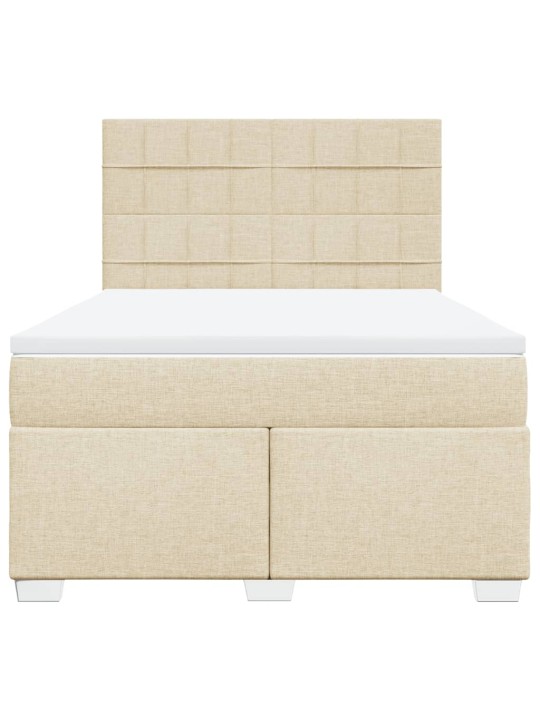 Box spring postel s matrací krémová 140x190 cm textil