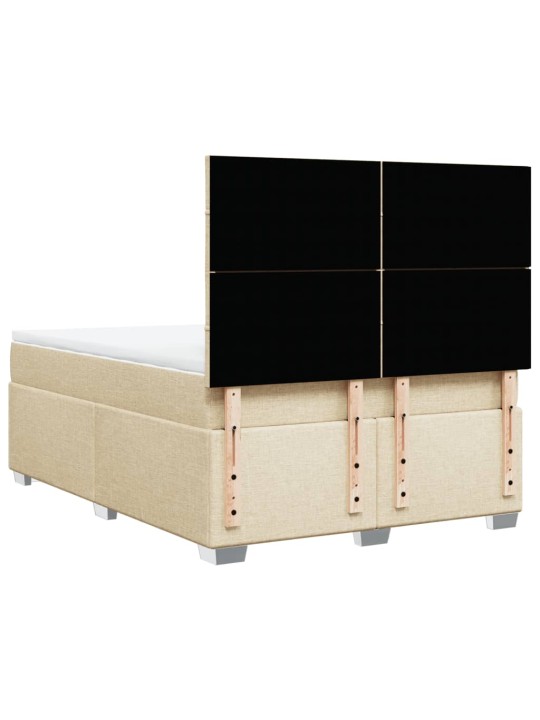 Box spring postel s matrací krémová 140x190 cm textil