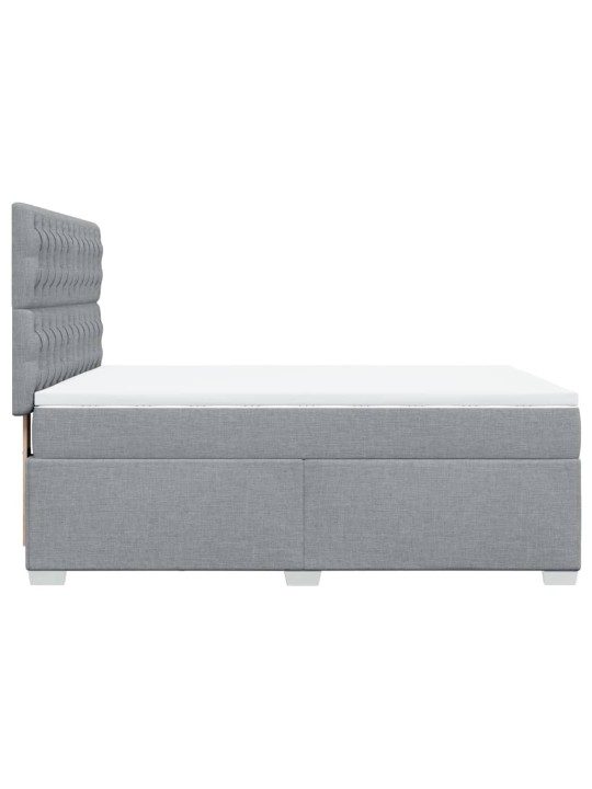Box spring postel s matrací světle šedá 140 x 190 cm textil