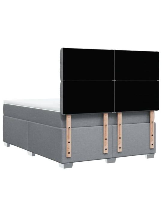 Box spring postel s matrací světle šedá 140 x 190 cm textil
